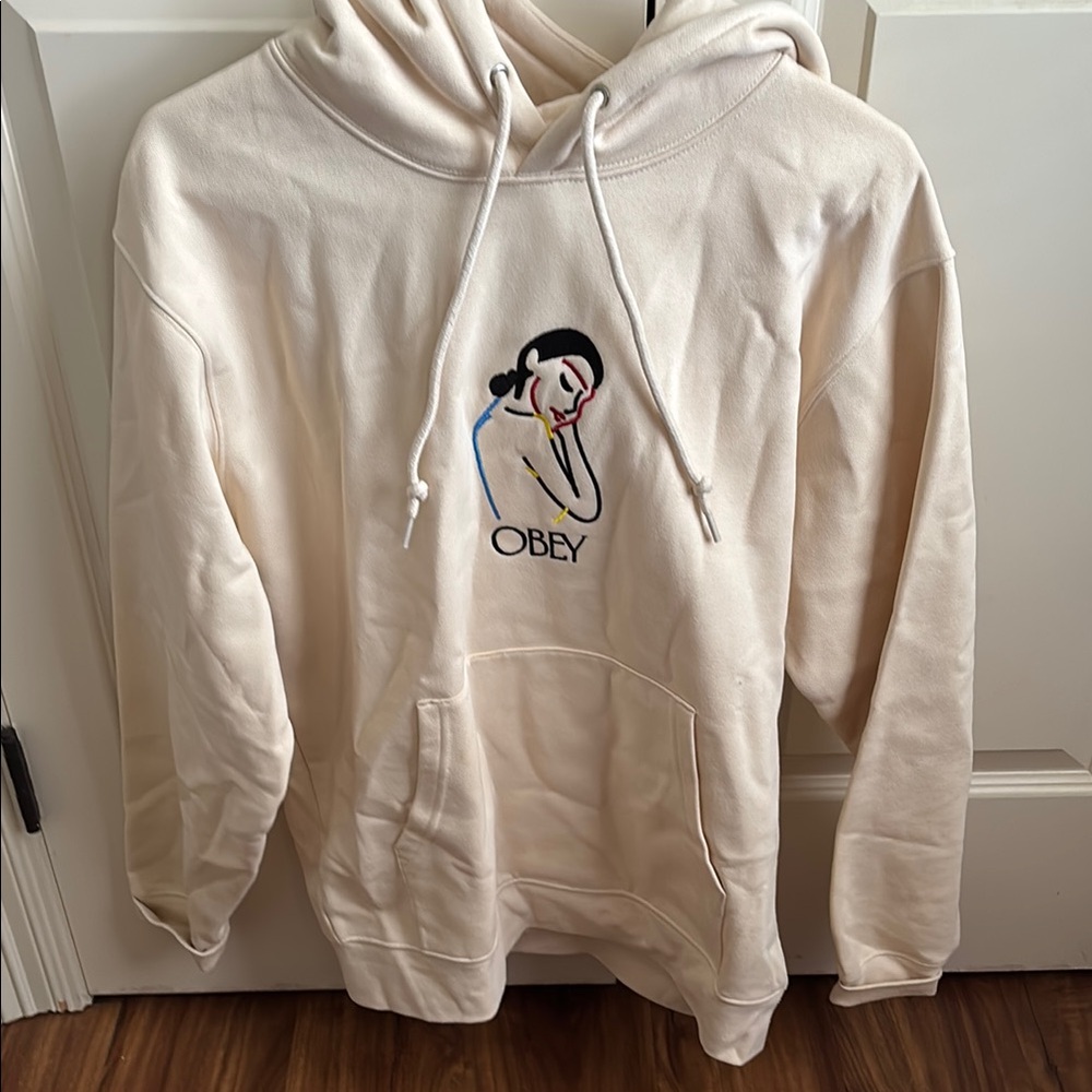 Obey Cream Sweater Minimalist Design